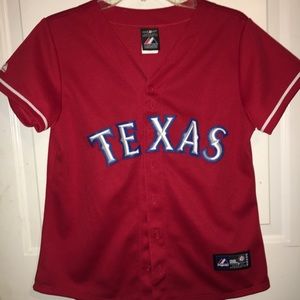Texas ranger MLB majestic jersey.